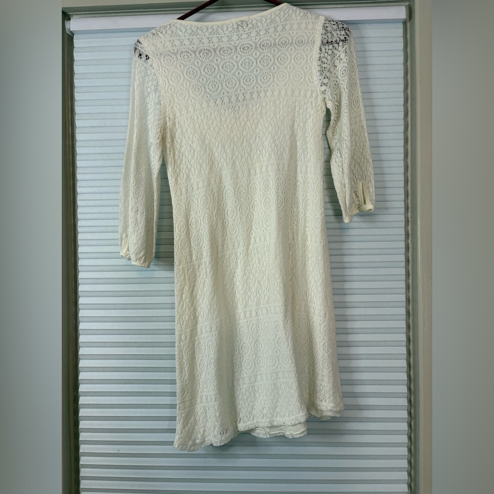 Ivory Lace Boho Mini Dress - Picture 12 of 12